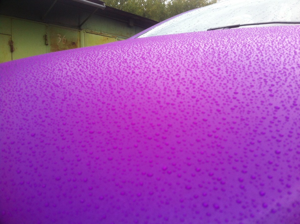 Покраска фиолетовым пластидипом Opel Corsa 06