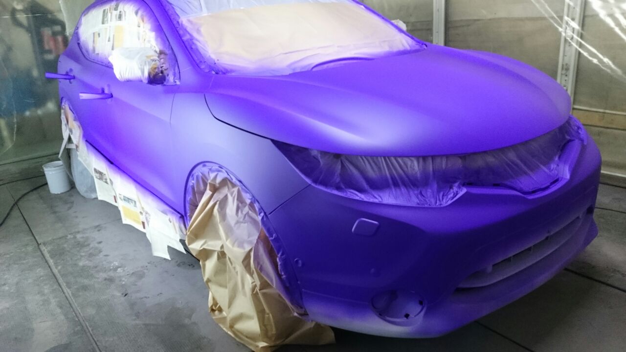 Покраска авто фиолетовой жидкой резиной 